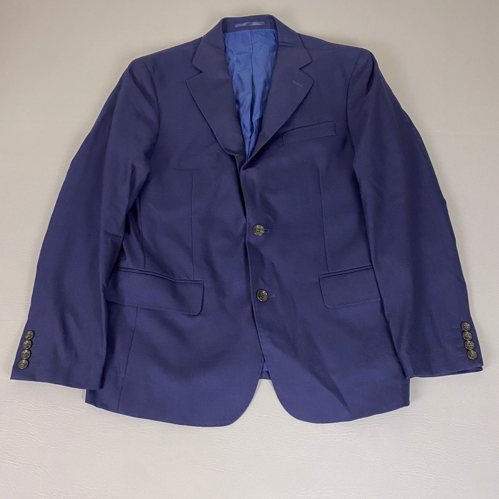 Charles Tyrwhitt Blazer Sport Coat Mens Size 40R Slim Fit Navy Blue Texture Wool